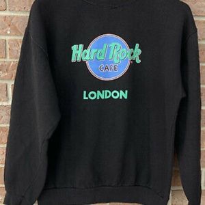 Vintage Hard Rock Cafe London Crewneck Sweatshirt Black